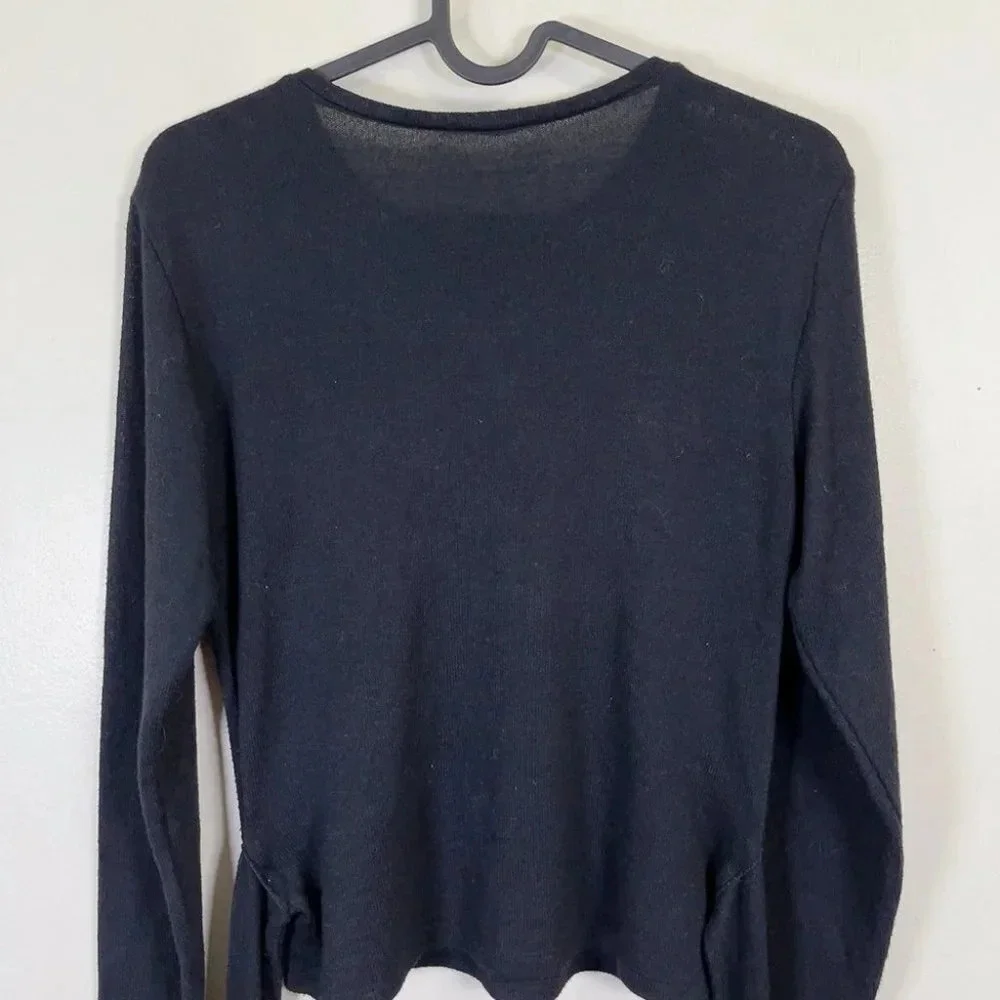 Zara Soft Ribbed Tie Waist Crew Neck Sweater